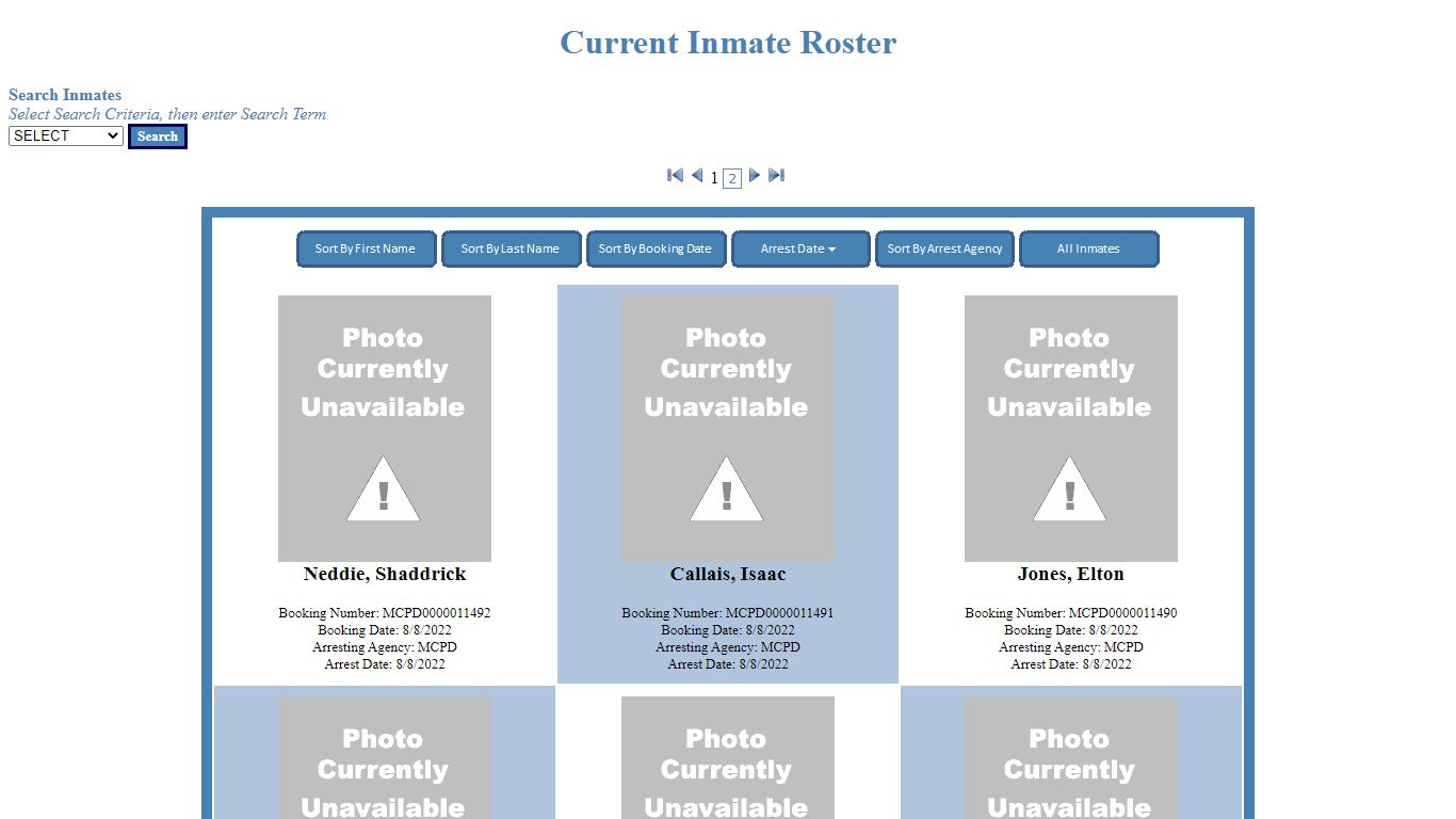 Current Inmate Roster - 209.240.48.56